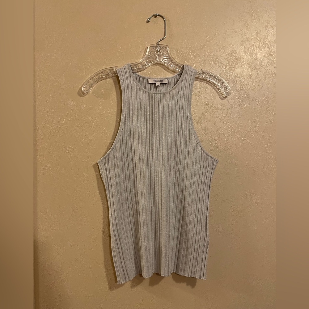 NWT Madewell Signature Shimmer Knit Sweater Tank sz L